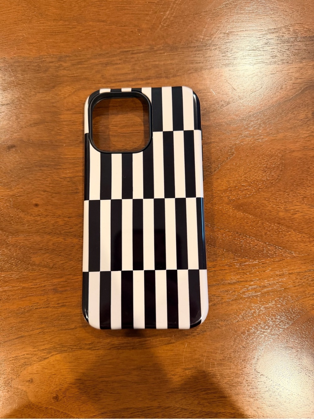 Black & White Checker Stripe Phone Case - Unbranded